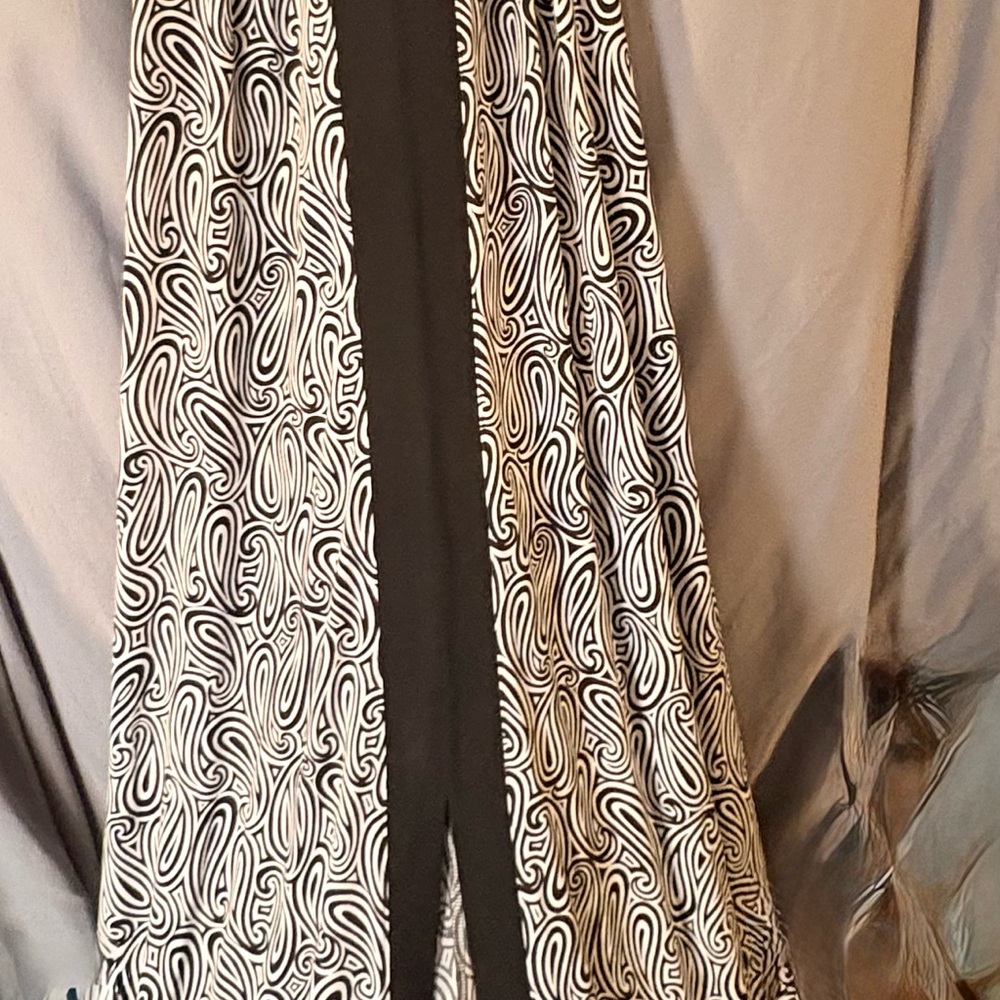 Michael Michael Kors Geometric Halter Maxi Dress Black White Sleeveless Size M